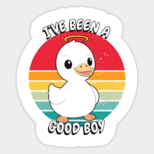 Cute duck is a Good Boy Sticker